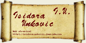 Isidora Unković vizit kartica